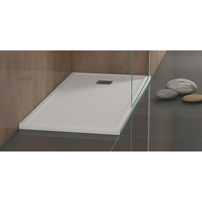 Plato de ducha Granada Pizarra - L x An: 70 x 120 cm, Blanco