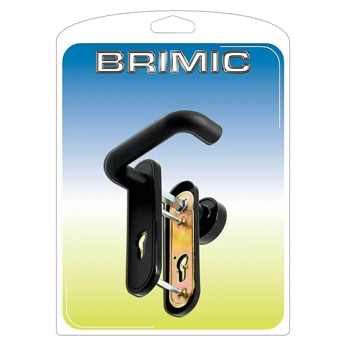 Micel Brimic Juego de manillas cortafuego con pomo 704 - Largo: 16,8 cm, Negro
