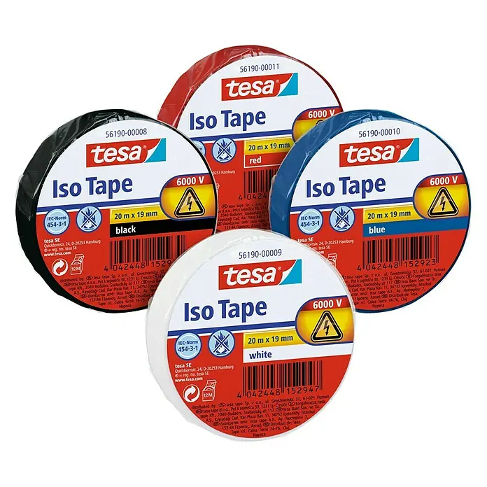 Tesa Cinta aislante Iso Tape - Azul, L x An: 20 m x 19 mm