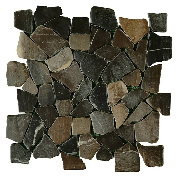 Baldosa de mosaico Rocaplana - 30 x 30 cm, Piedra natural, Negro