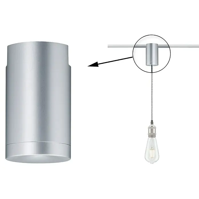 Paulmann URail Pendeladapter Universal - Chrom matt, Höhe: 10,6 cm - Anwendungsbeispiel