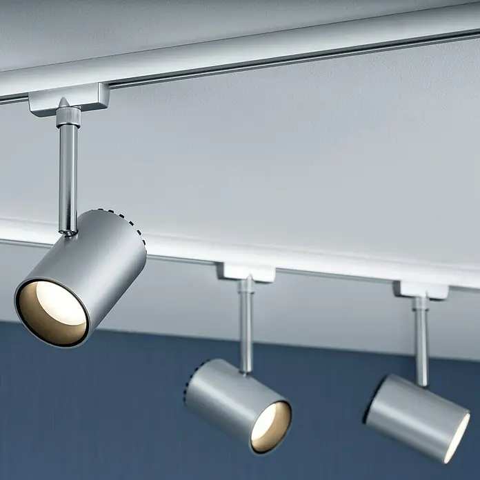 Paulmann URail LED-Leuchte Shine - L x B x H: 9 x 5,9 x 18 cm, 5 W, Chrom matt - Stimmungsaufnahme