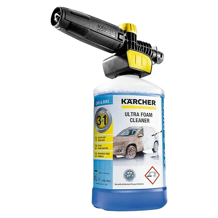 Kärcher Boquilla de espuma FJ 10 C Connect 'n' Clean - Apto para: Exterior, Limpiadoras de alta presión Kärcher K2 - K7, Limpiadoras de alta presión Nilfisk - Vista angular