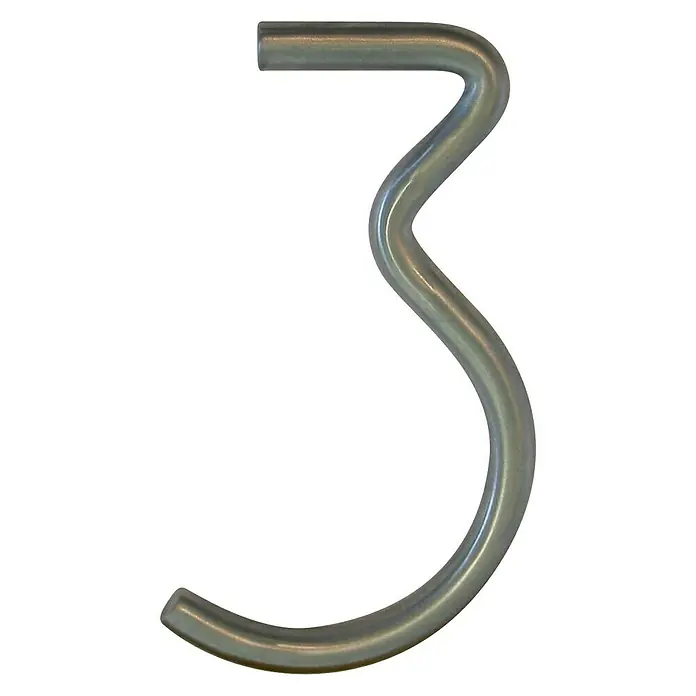Número Inox - Altura: 12,8 cm, 3, Plateado, Acero inoxidable