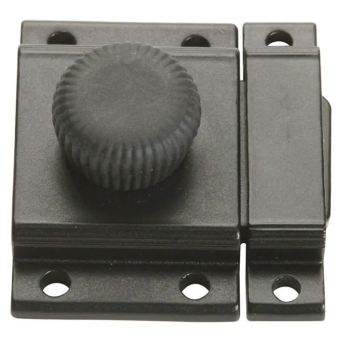 Pestillo deslizante - L x An x Al: 22 x 45 x 3,6 mm, Aluminio, Negro