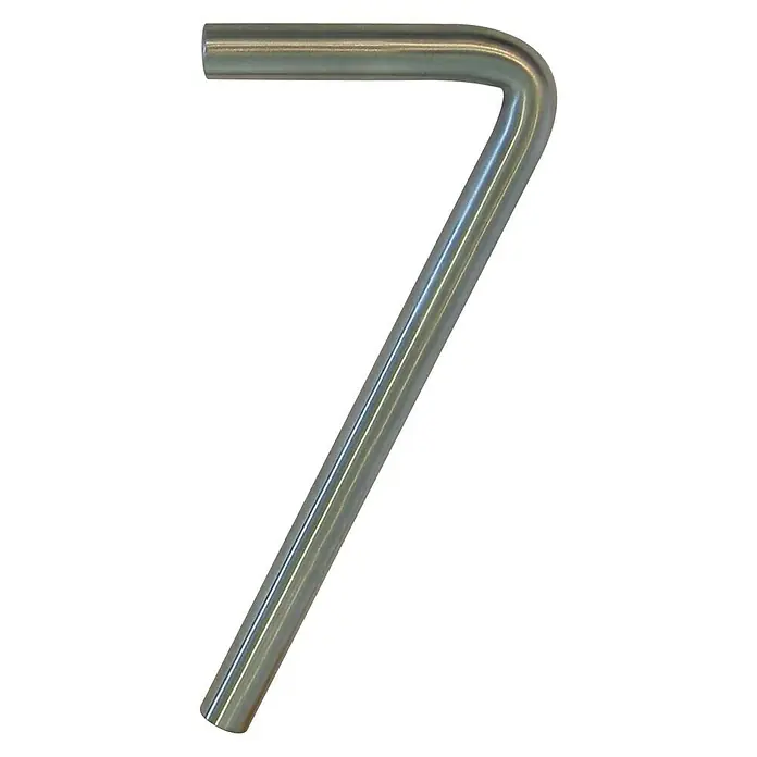 Número Inox - Altura: 12,8 cm, 7, Plateado, Acero inoxidable