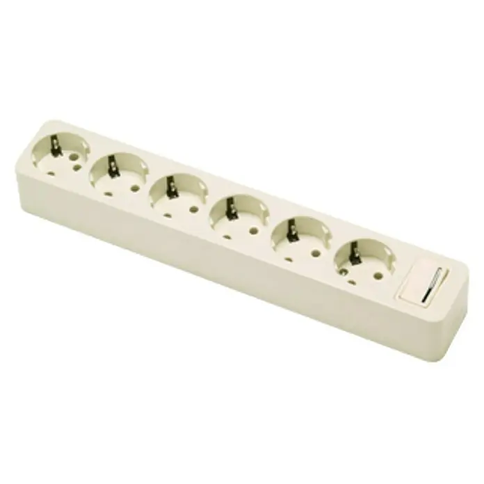 Famatel Base de enchufe múltiple con Interruptor - Número de enchufes Schuko: 6 ud., Blanco