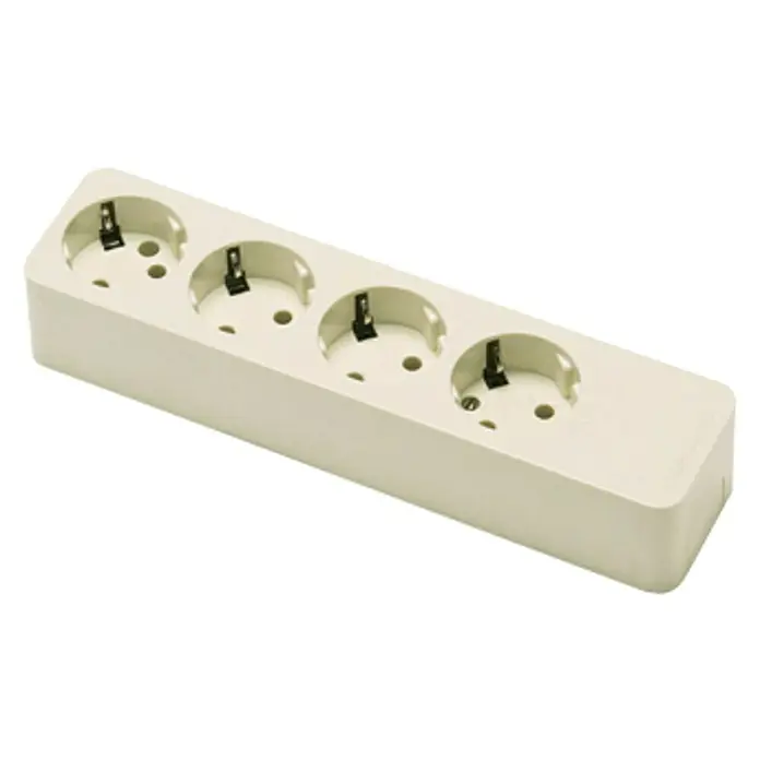 Famatel Base de enchufe múltiple - Número de enchufes Schuko: 4 ud., Blanco
