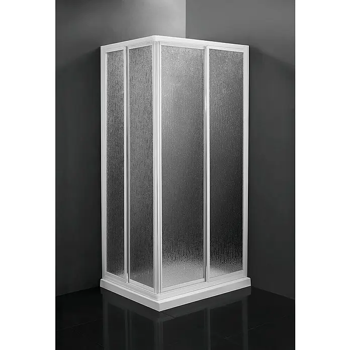 Mampara de ducha esquinera Ada - L x An x Al: 70 x 100 x 185 cm, 2 mm, Blanco