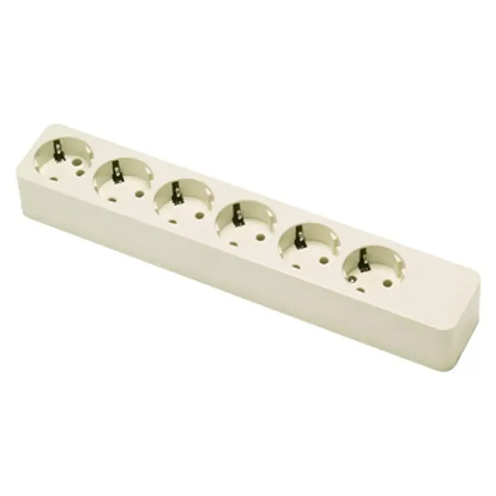 Famatel Base de enchufe múltiple - Número de enchufes Schuko: 6 ud., Blanco
