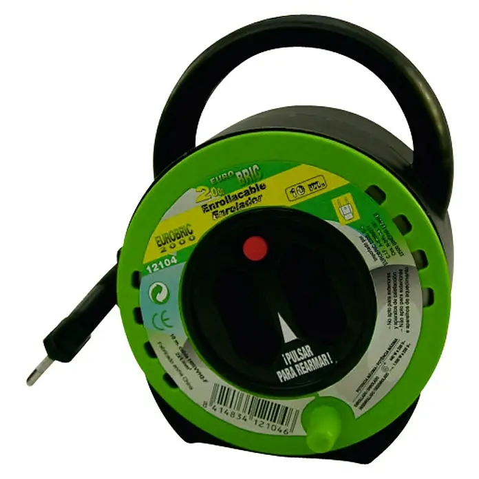 Eurobric 2000 Enrollacables con armazón - x 2, 10 m, IP20, Para interior