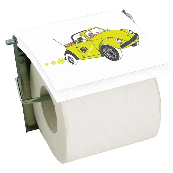 MSV Portarrollos papel higiénico Cox 70's - Con tapa, Blanco, Verde, MDF