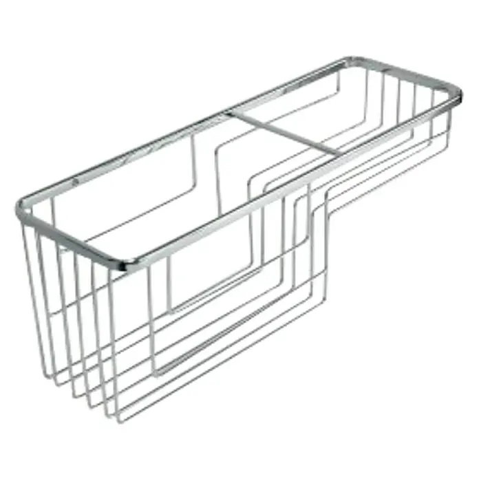 Tatay Cesta de baño rectangular Krom - 12 x 37 x 13 cm, Cromo