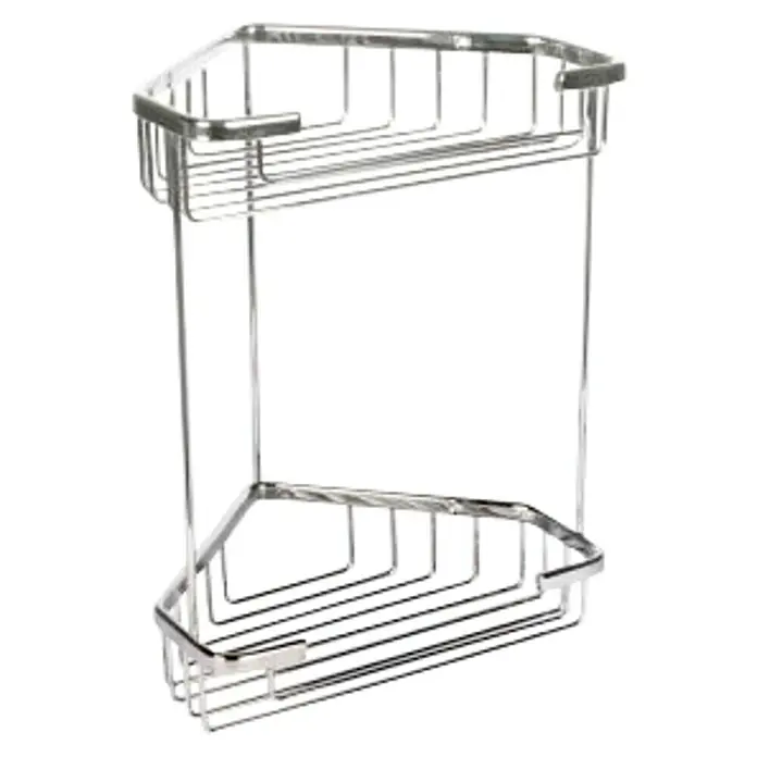 Tatay Cesta de baño angular doble Krom - 17,5 x 17,5 x 26,5 cm, Cromo