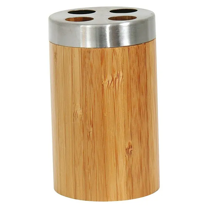 MSV Bambou Portacepillos - Acero inoxidable, Bambú