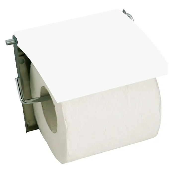 MSV Portarollos de papel higiénico MDF - Con tapa, Blanco, MDF