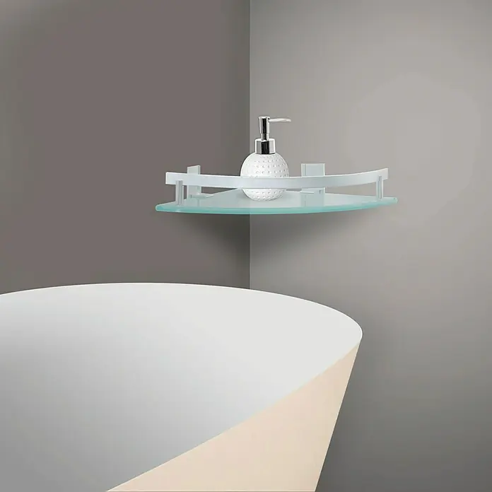 MSV Tabarca Estante para baño - Ancho: 24 cm, 1 estante, Aluminio, Acero inoxidable