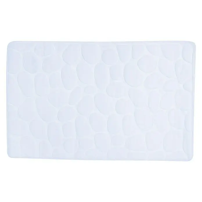 MSV Alfombra para baño Piedras - 50 x 80 cm, Blanco
