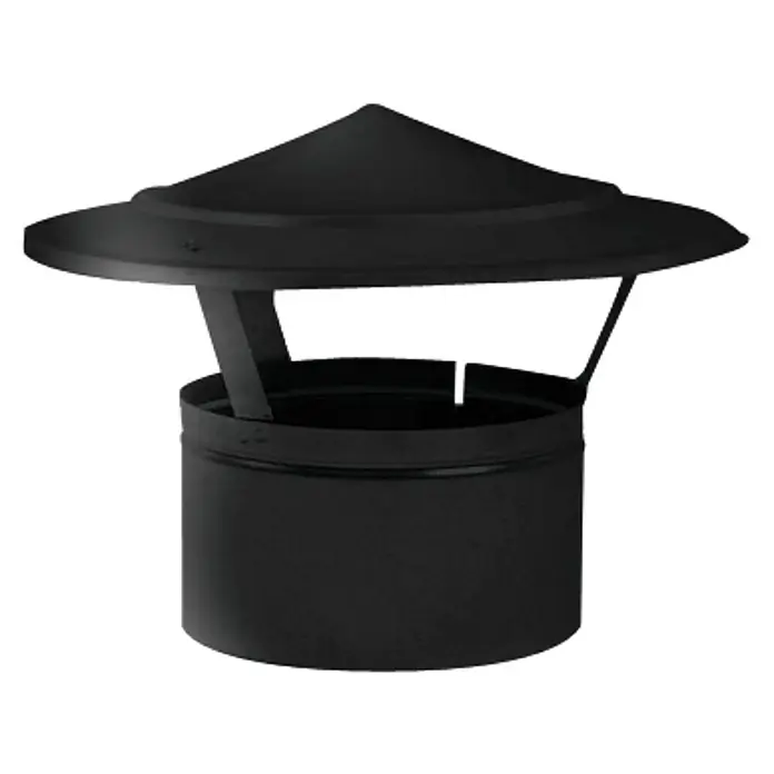 Sombrerete para pellets Vitrificado - Diámetro: 80 mm, Negro