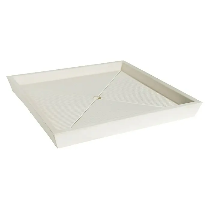 Plato de ducha para jardín - 80 x 80 cm, Hormigón, Blanco
