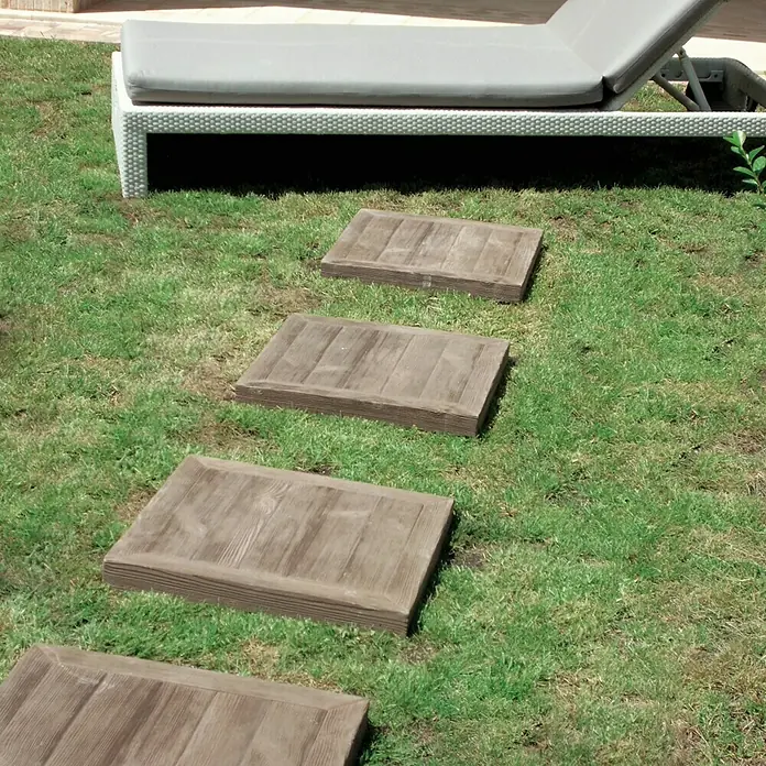 Placas para caminos Nogal - 50 x 50 x 4,5 cm, Marrón, Hormigón