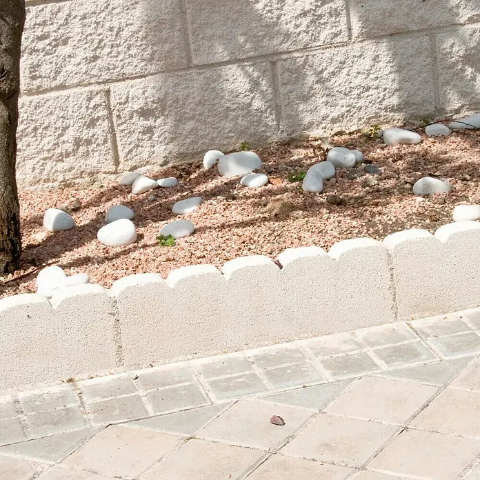 Bordillo Ondulado - 50 x 20 x 6 cm, Blanco, Hormigón