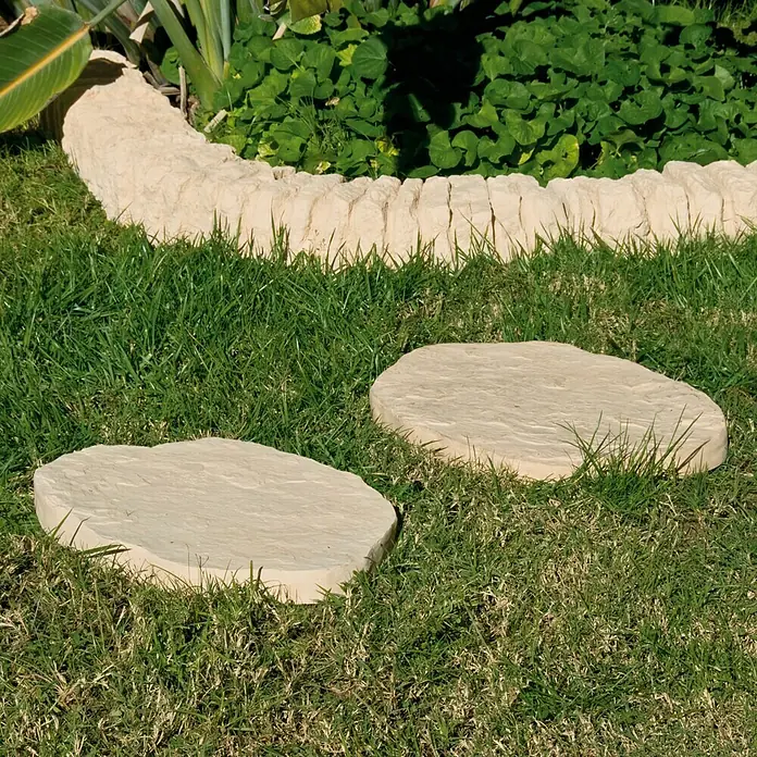Placas para caminos Piedra - 46 x 32 x 4 cm, Blanca natural, Hormigón