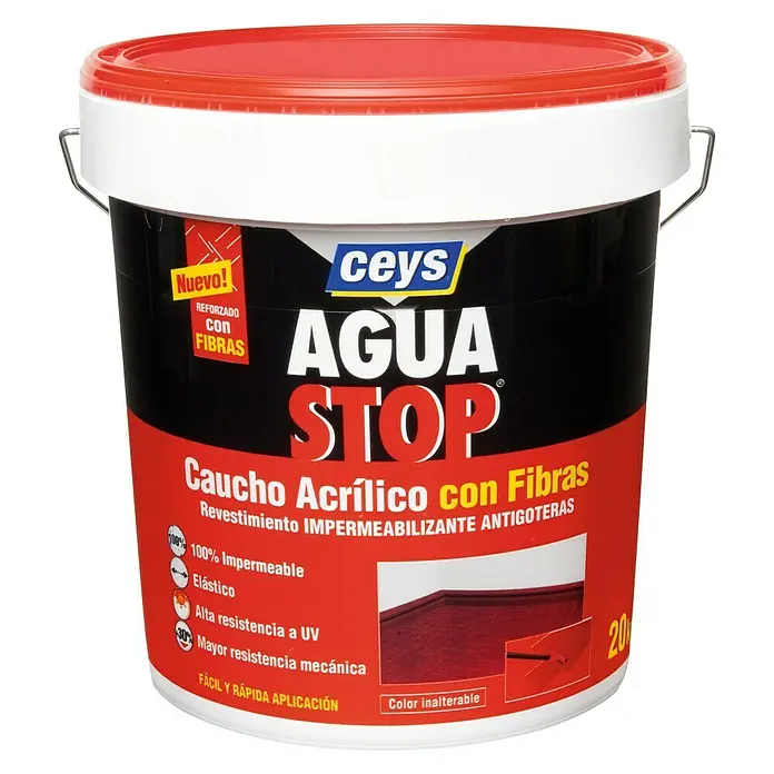 Ceys Impermeabilizante caucho acrílico Agua Stop - Rojo, 20 kg