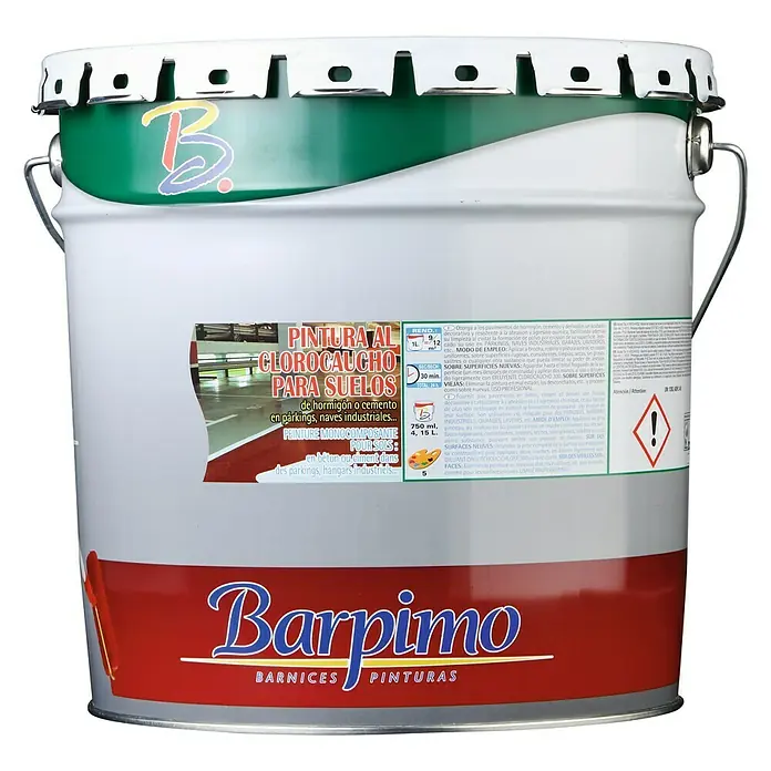 Barpimo Pintura para suelos al clorocaucho - Blanco, 15 l, Mate sedoso