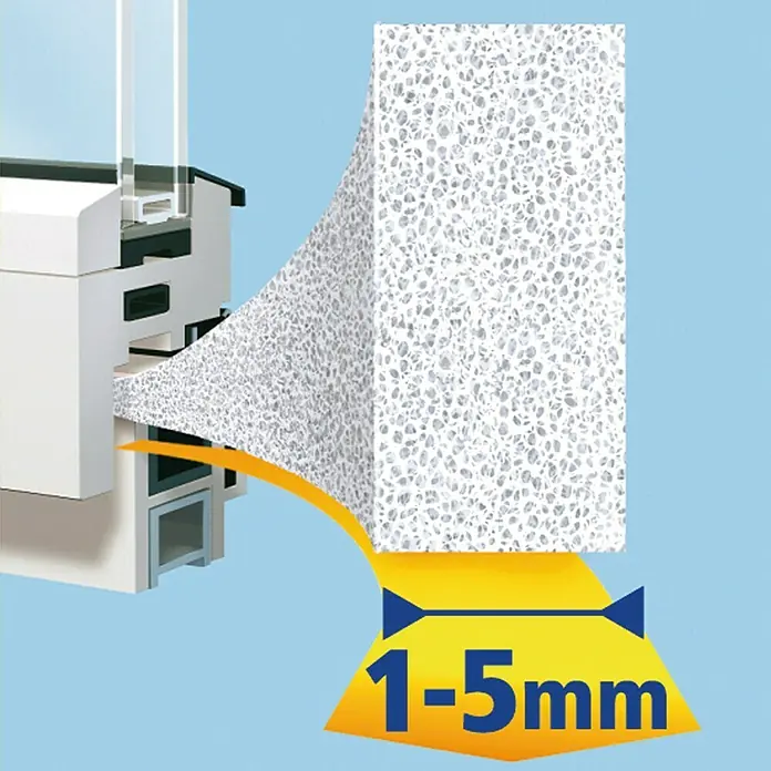 Tesa MOLL Burlete de gomaespuma universal - Blanco, 10 m x 15 mm x 5 mm, Desajustes de 1 - 5 mm