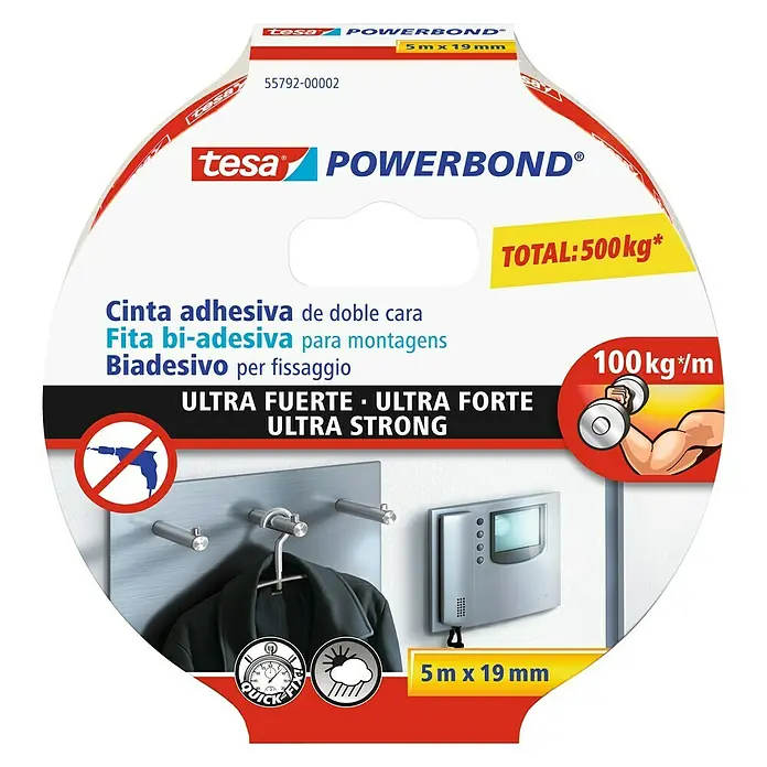 Tesa Cinta adhesiva de papel Powerbond Ultra Fuerte - 5 m x 19 mm