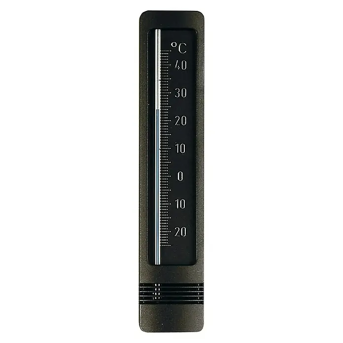 Termómetro para exterior atmosférico - An x Al: 4,5 x 22 cm, Plástico, Negro
