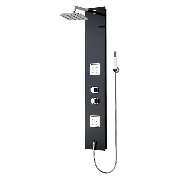 Panel de ducha Innoko - Altura: 150 cm, Con grifo monomando, Negro