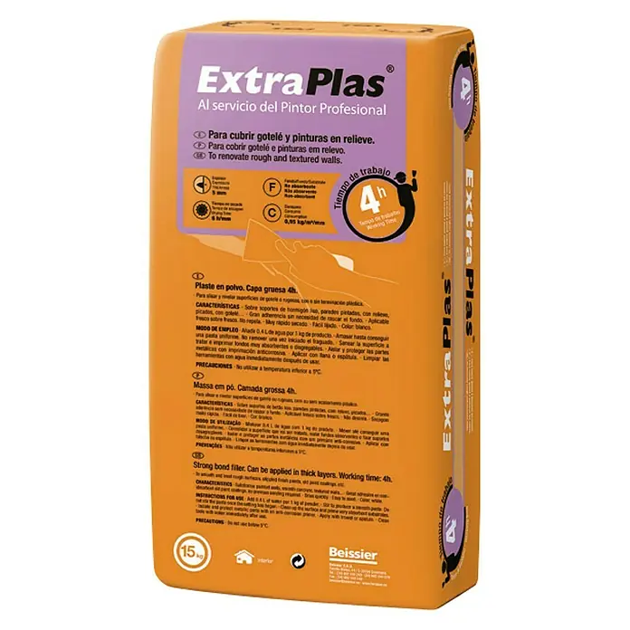 Beissier Plaste Extraplas Naranja 4 h - Blanco, 15 kg