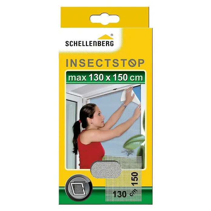 Schellenberg Insect Stop Mosquitera - An x Al: 150 x 130 cm, Color tejido: Blanco, Fijación con abrazadera, Ventana