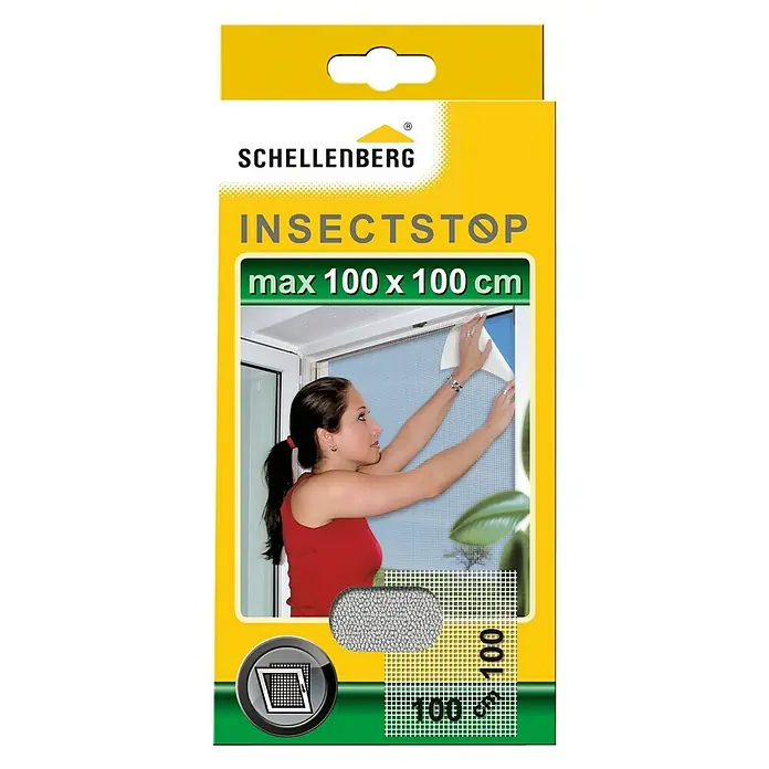 Schellenberg Insect Stop Mosquitera - An x Al: 100 x 100 cm, Color tejido: Blanco, Fijación con abrazadera, Ventana