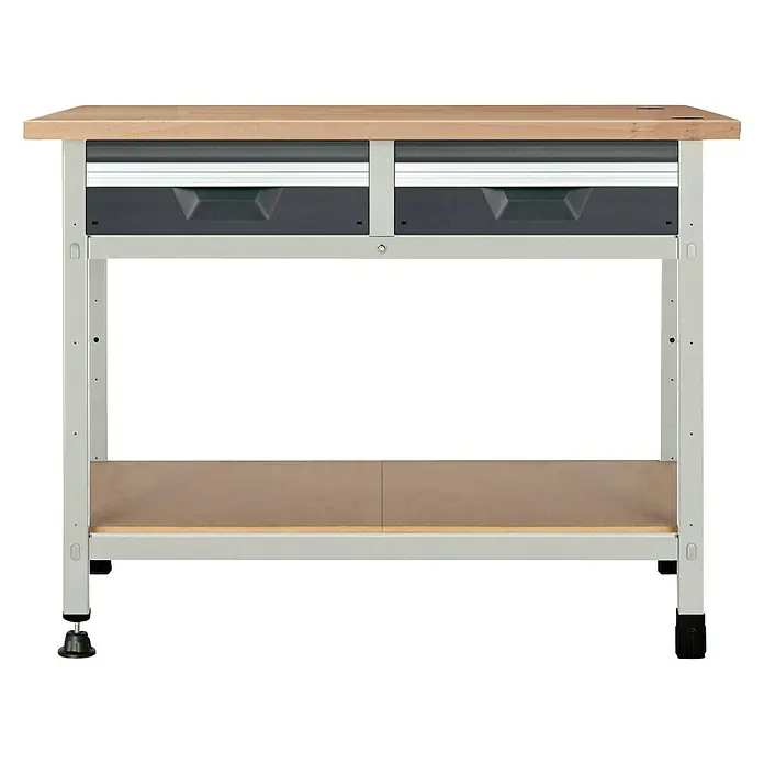 Wolfcraft Banco de trabajo 8061000 - L x An x Al: 65 x 113 x 86 cm, Número de cajones: 2 ud.