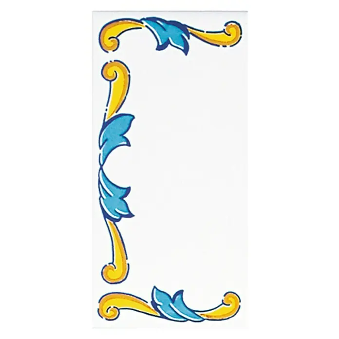 Azulejo de gres Terminación - 7,5 x 15 cm, Blanco, Azul, Amarillo, Brillante