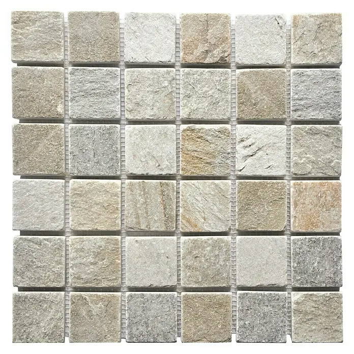 Baldosa de mosaico Calcuta - 30 x 30 cm, Pizarra, Crema