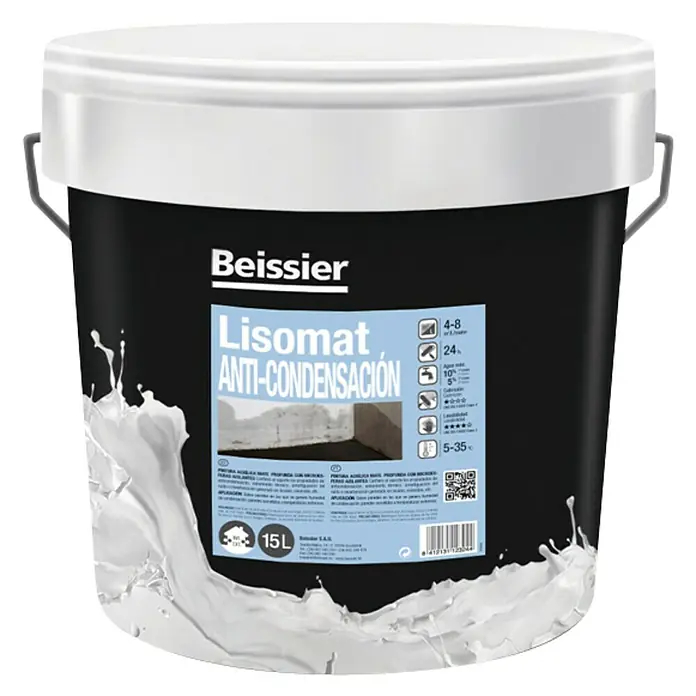 Beissier Pintura acrílica anti-condensación Lisomat - Blanco, 15 l, Cubo