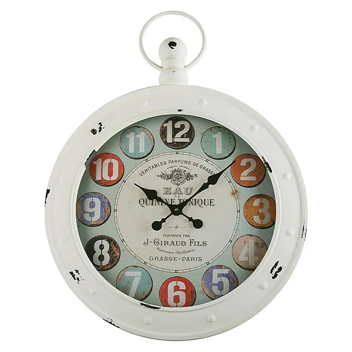 Reloj de pared redondo Giraud fils - Blanco, Diámetro: 60 cm