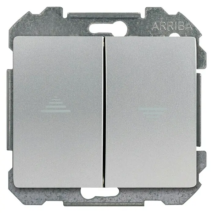 Siemens Delta Iris Pulsador para persianas - Plateado, En pared, Aluminio