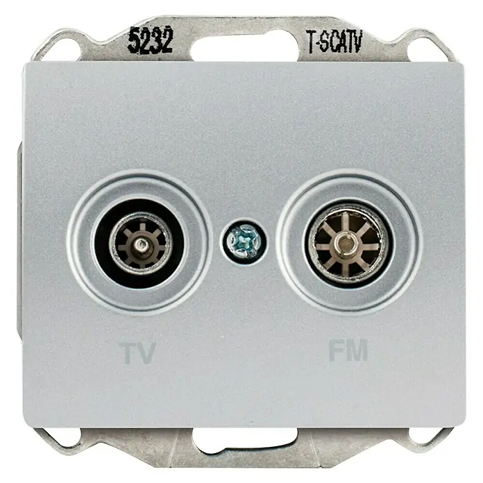 Siemens Delta Iris Toma TV - Aluminio, 2 canales, Aluminio, En pared