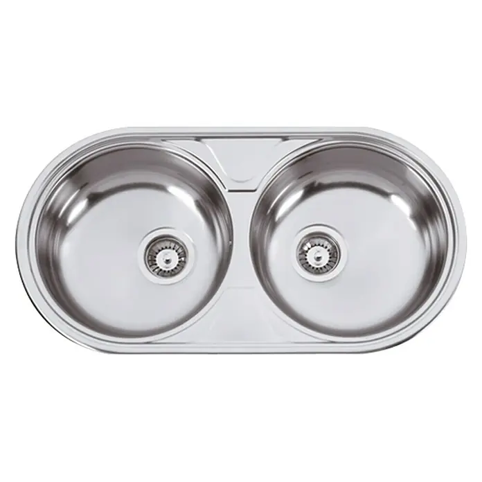 Rodi Fregadero encastrable Duetto - 44,4 x 84,7 cm, Acero inoxidable, Cromo