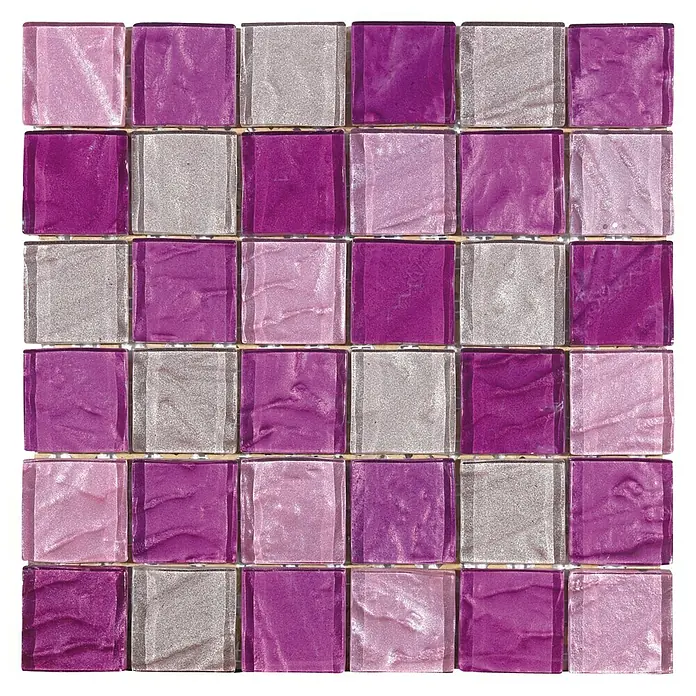 Baldosa de mosaico Andes - 30 x 30 cm, Vidrio, Lila
