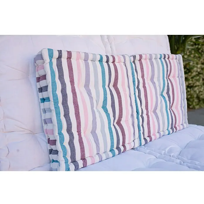 Cojín para asiento - 80 x 60 x 10 cm, Multicolor, 100% algodón
