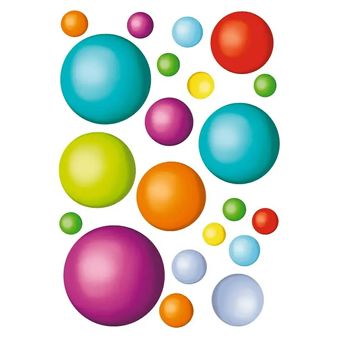 Adhesivos decorativos para ventanas Bolas - Bolas de colores, Multicolor, 21 x 29,7 cm