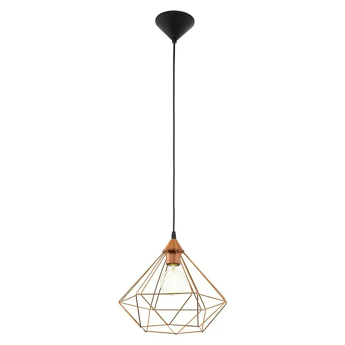 Eglo Tarbes Lámpara colgante - 60 W, L x An x Al: 32,5 x 32,5 x 110 cm, Cobre, E27
