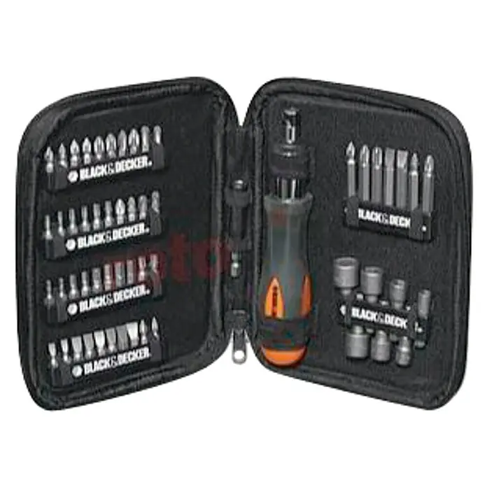 Black+Decker Set de puntas y carracas A7104-XJ - 56 pzs.
