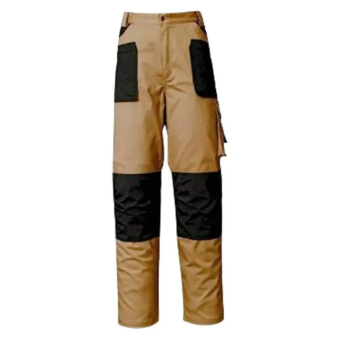 Industrial Starter Pantalones de trabajo Stretch - Algodón: 97%, Spandex: 3%, XXL, Beige/Negro